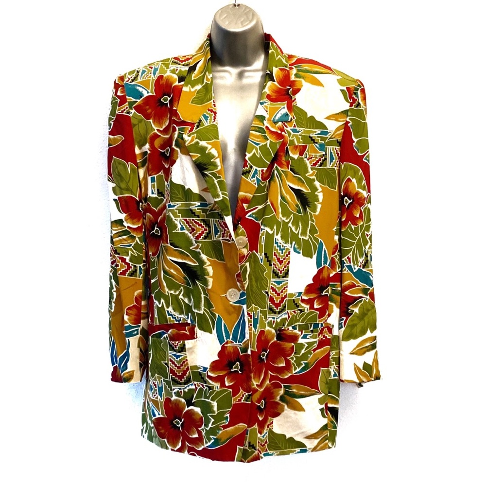 Vintage Floral Print Blazer Size Large